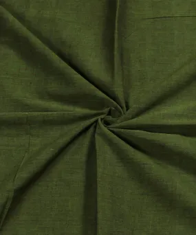 0.36m Olive green handwoven cotton fabric