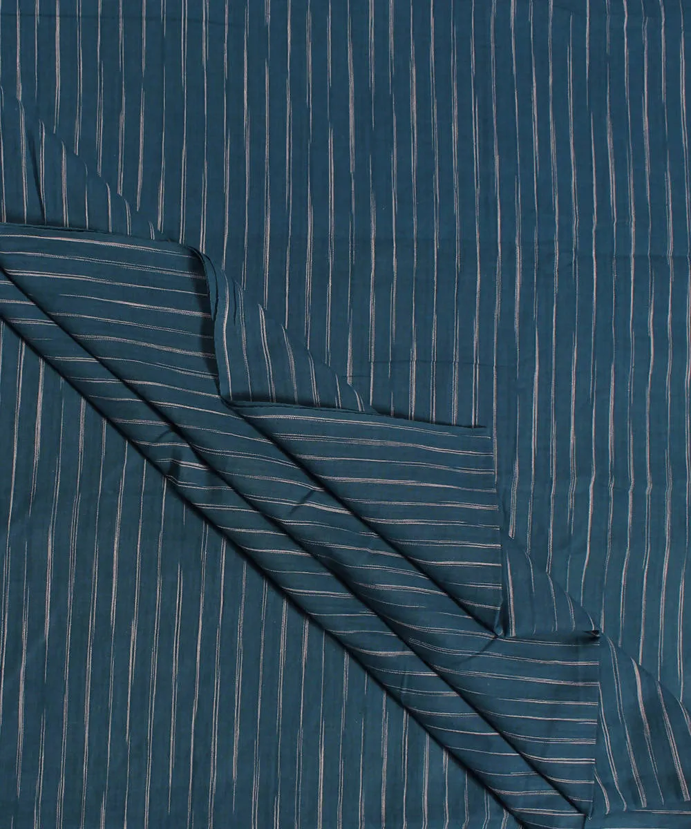 0.42m Dark blue stripe handwoven cotton fabric