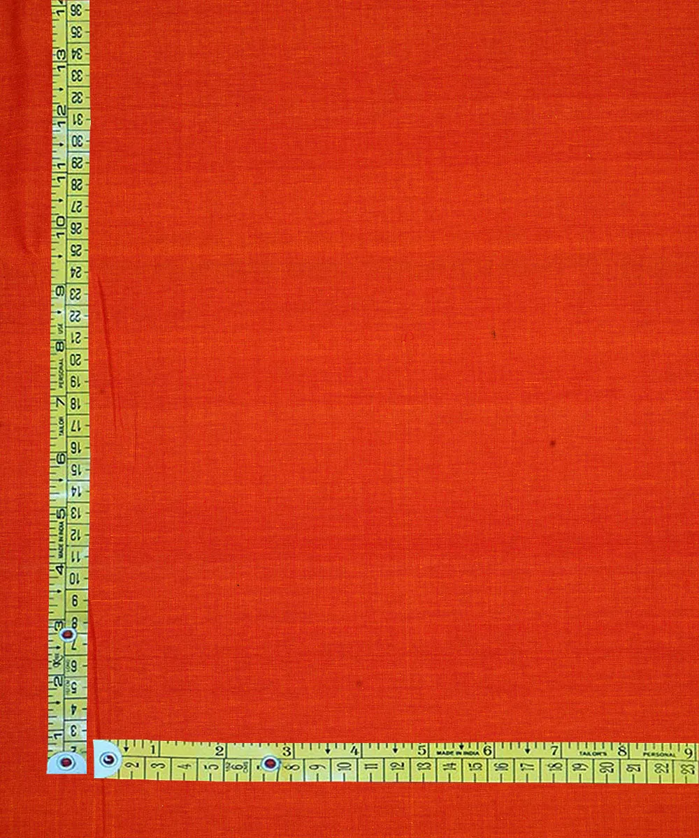 0.7m Orange hand woven cotton mangalgiri fabric