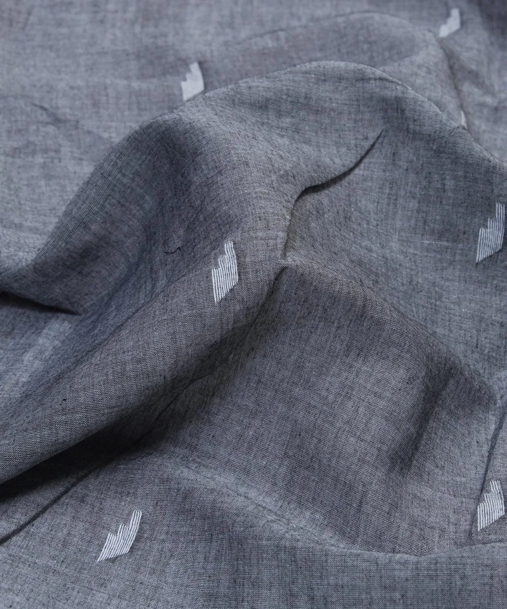 0.96m Light grey handloom muslin jamdani fabric