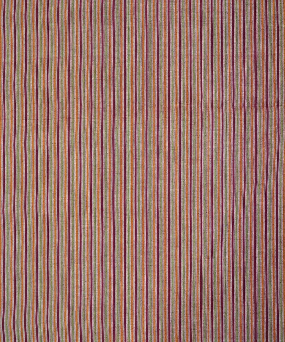 0.9m Multi color handwoven cotton stripes mangalgiri fabric