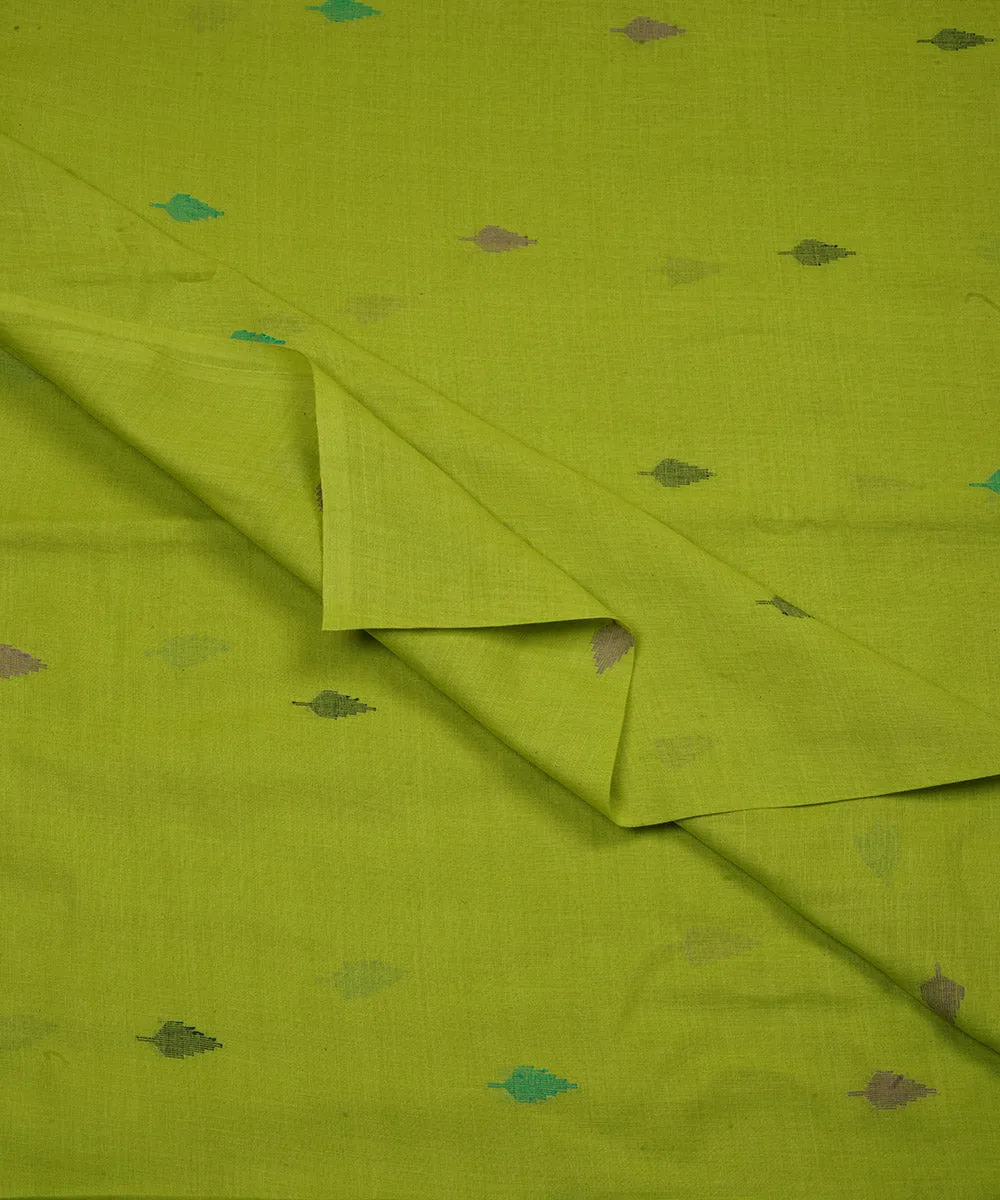 1.5m green handloom bengal cotton jamdani fabric