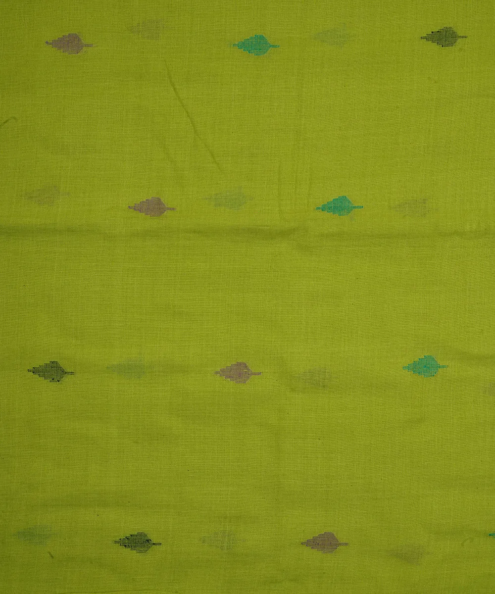 1.5m green handloom bengal cotton jamdani fabric