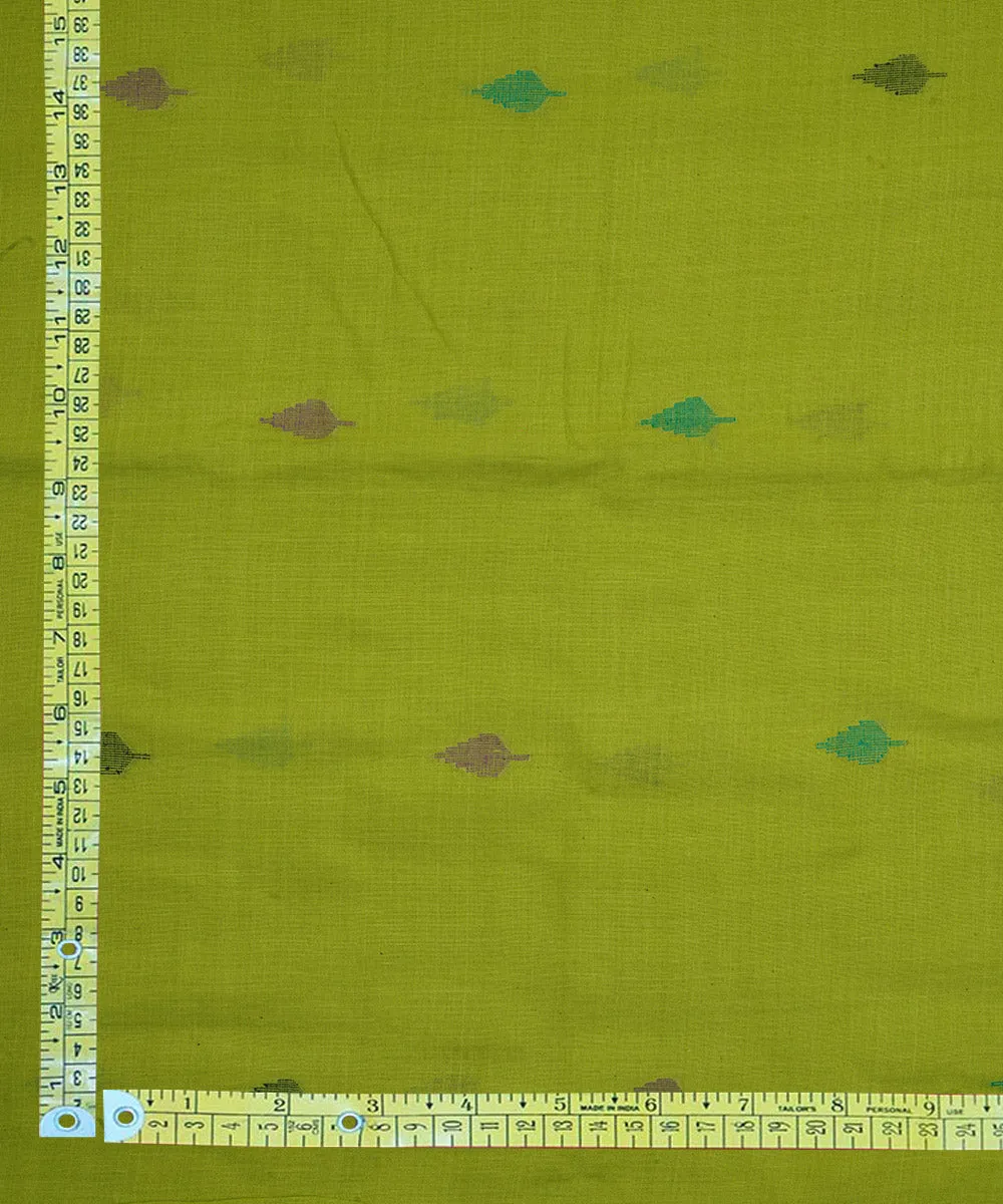 1.5m green handloom bengal cotton jamdani fabric