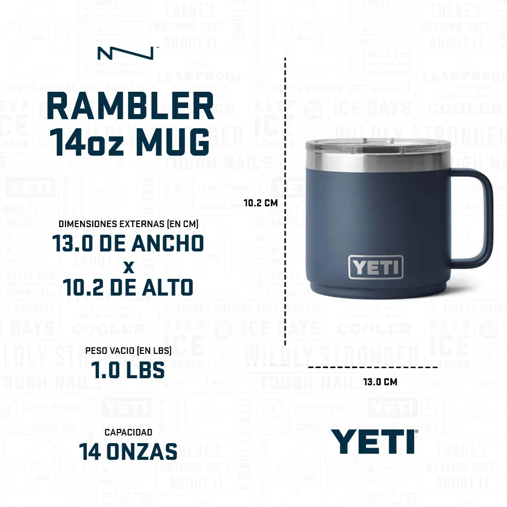 21071502621 TAZA RAMBLER 14oz MUG 2.0 TAPA MAGNETICA KING CRAB ORANGE MARCA YETI