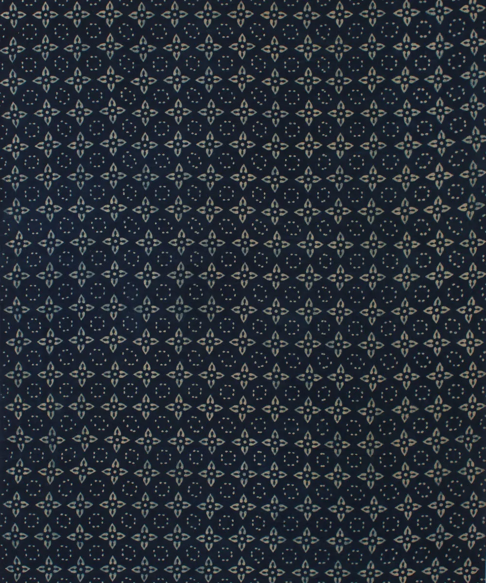 3m indigo hand cotton printed ajrakh kurta material