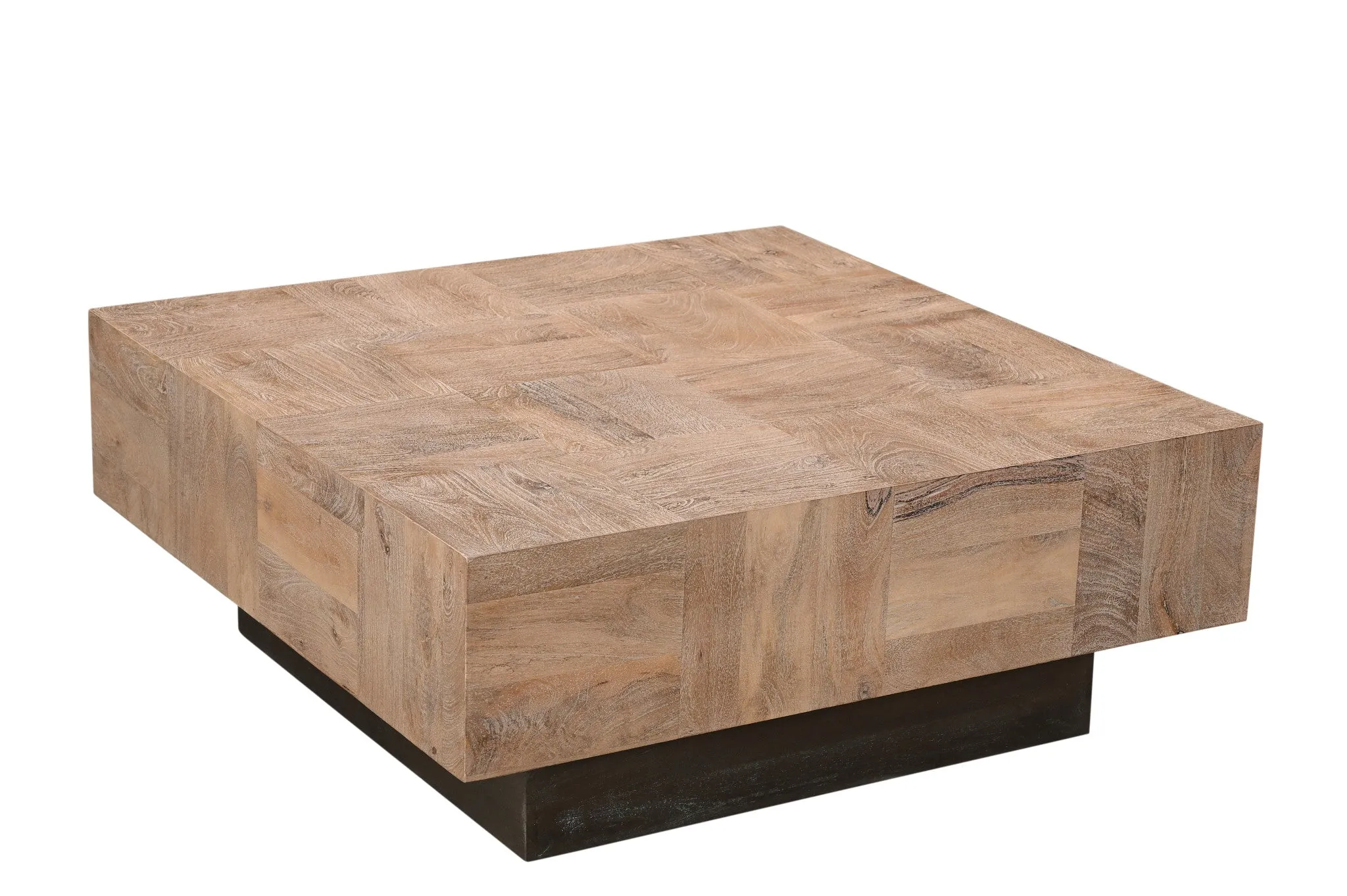 40 Brown And Black Solid Wood Square Coffee Table