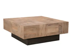 40 Brown And Black Solid Wood Square Coffee Table