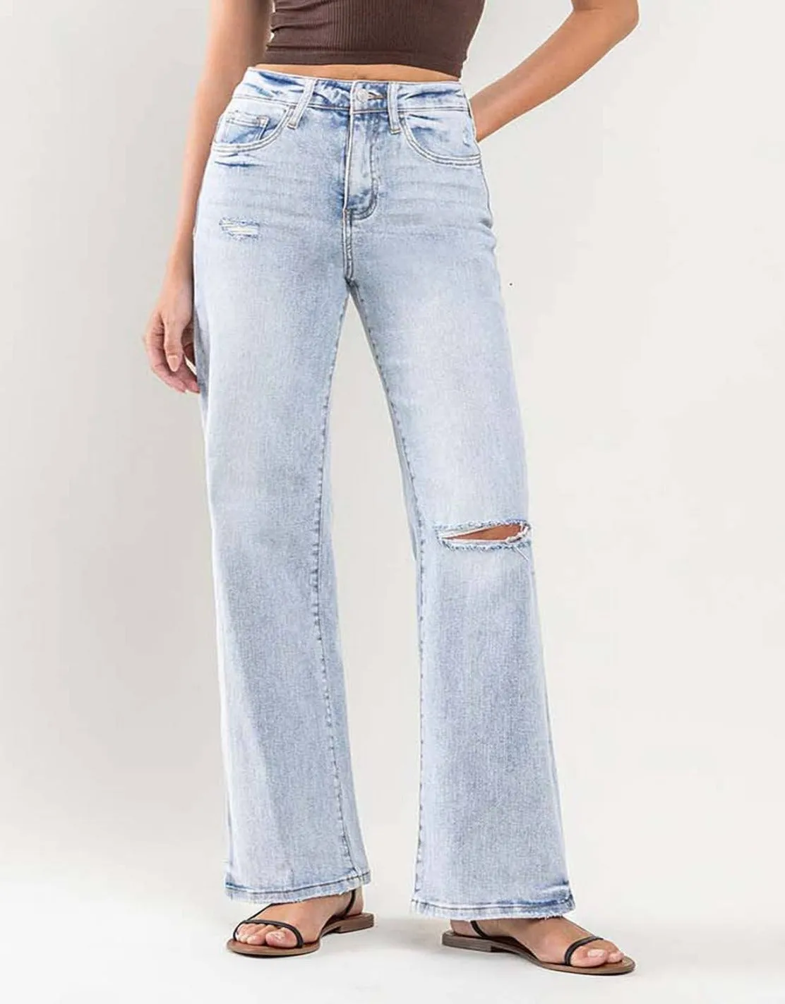 90'S VINTAGE SUPER HIGH RISE FLARE JEANS