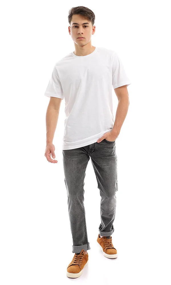 94612 White Standard Fit Slip On Cotton Basic Tee