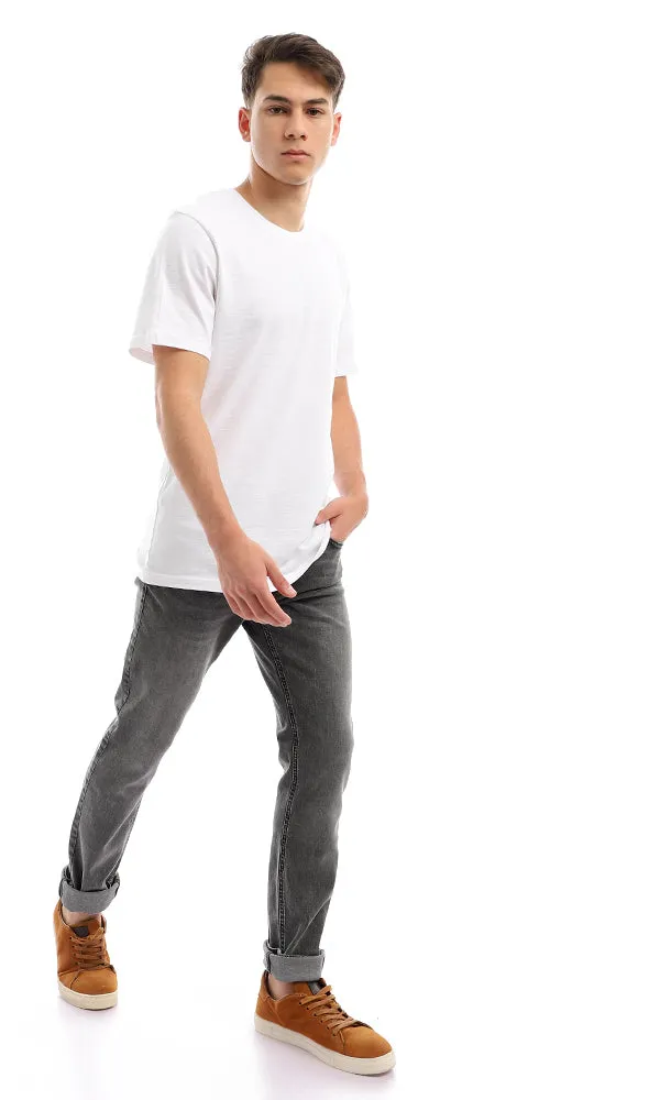 94612 White Standard Fit Slip On Cotton Basic Tee