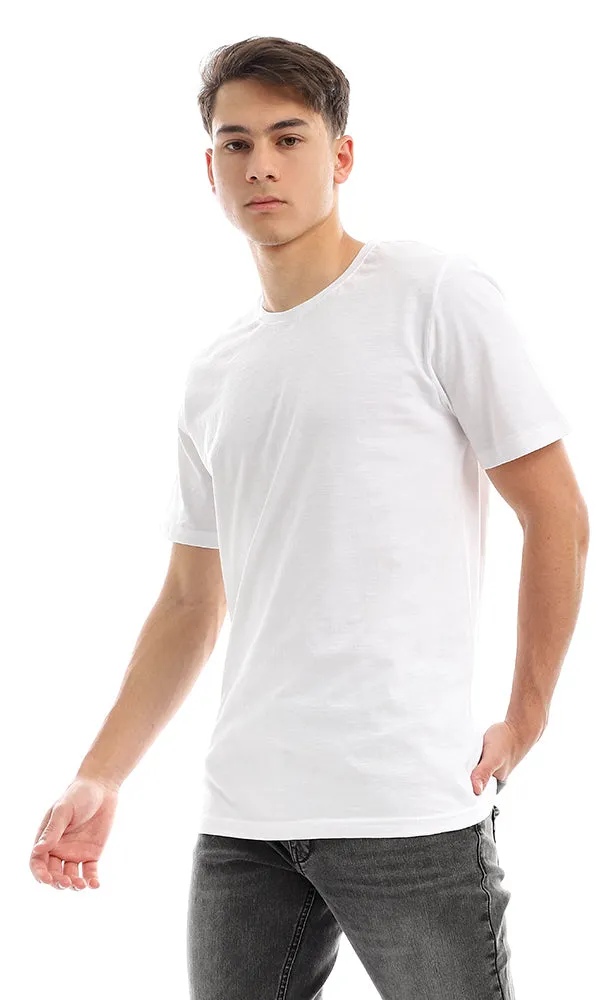 94612 White Standard Fit Slip On Cotton Basic Tee