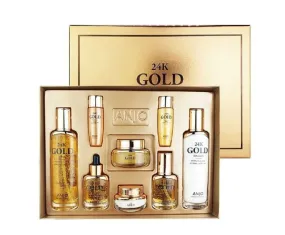 ANJO 24K Gold Skin Care 6 Sets Gifts Korean Womens Anti Aging Wrinkle Cosmetics