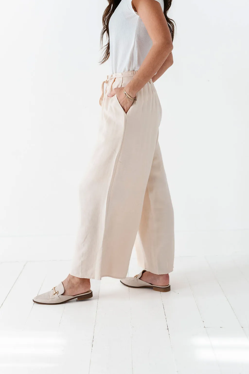 Anniston Wide Leg Pants in Cream