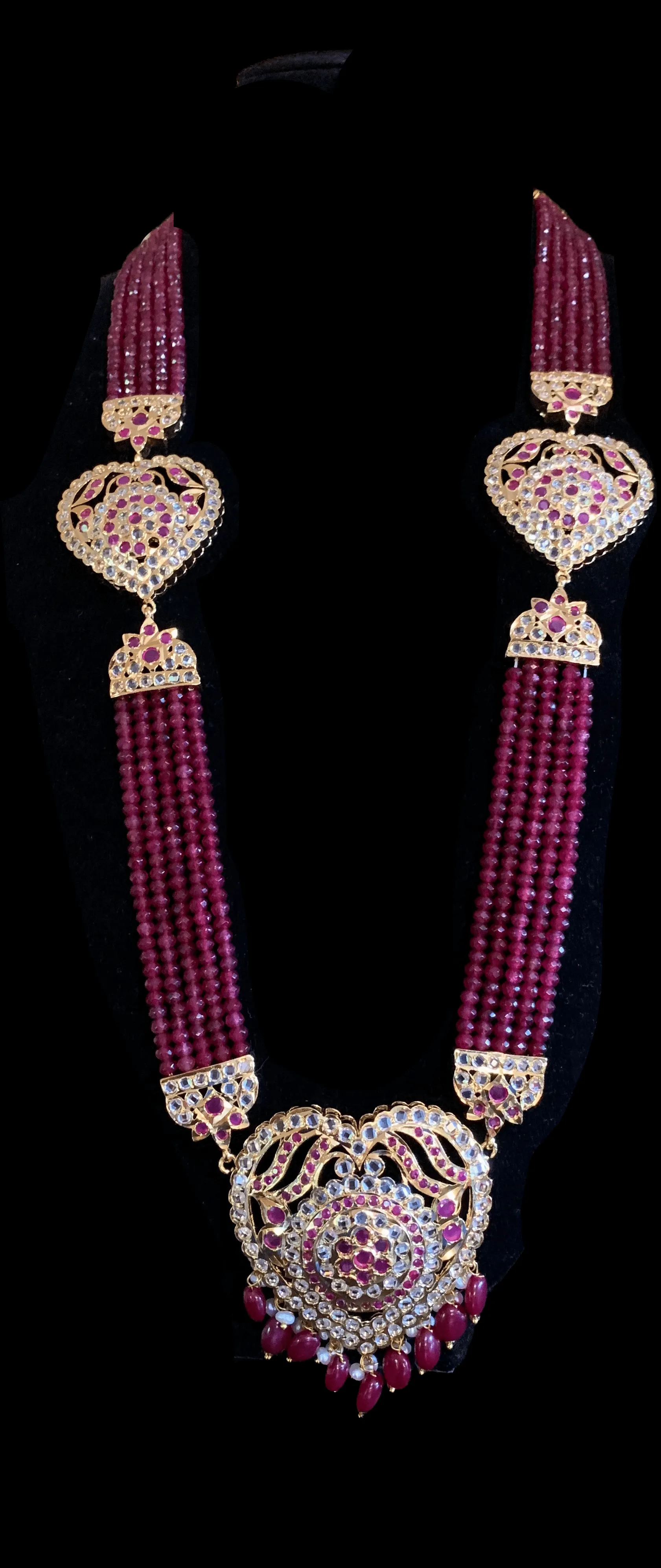 Antara hyderabadi Rani haar -red/ruby ( SHIPS IN 4 WEEKS )