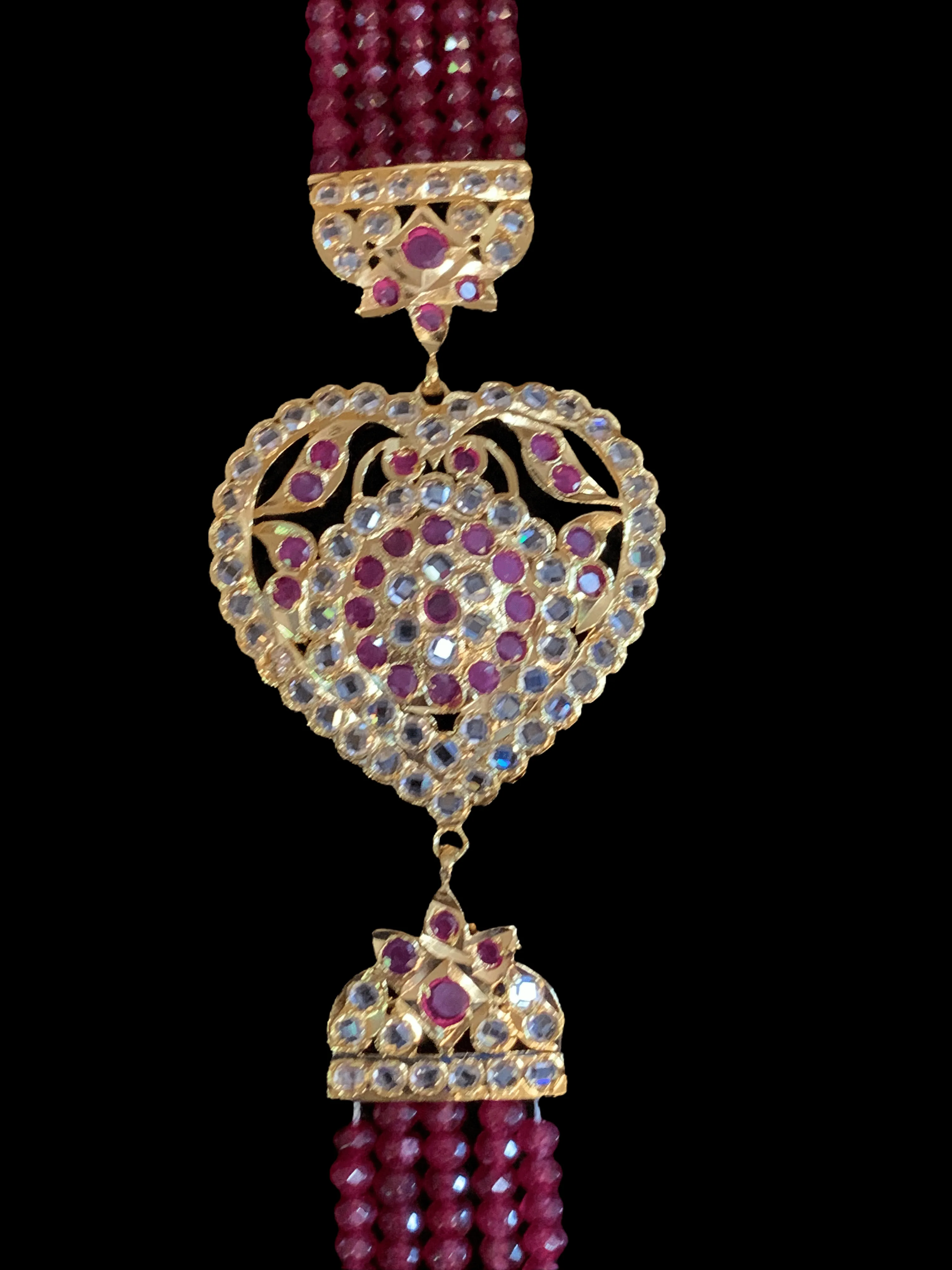 Antara hyderabadi Rani haar -red/ruby ( SHIPS IN 4 WEEKS )