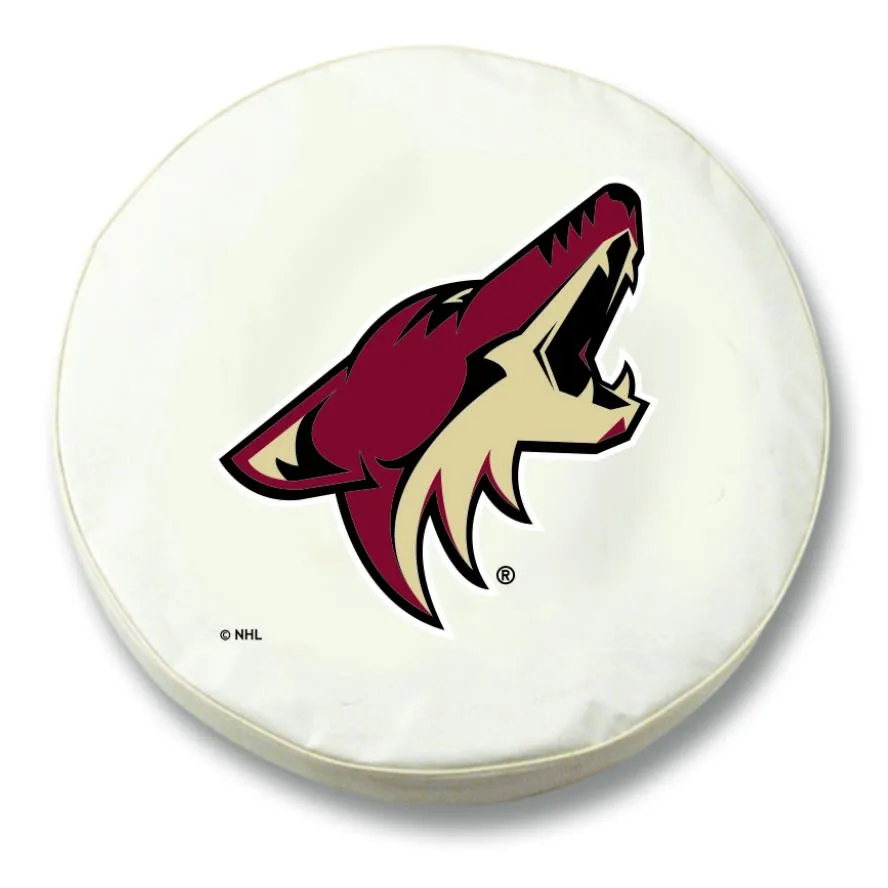 Arizona Coyotes HBS White Vinyl Fitted Spare Car Tire Cover