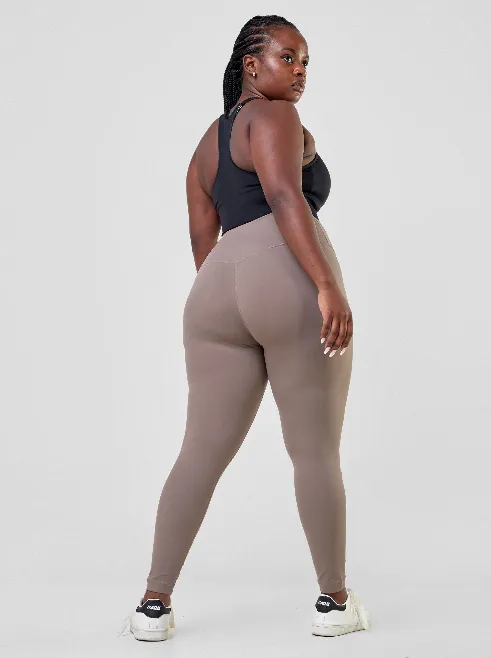 Ava Fitness Bella Workout Leggings - Khaki Brown