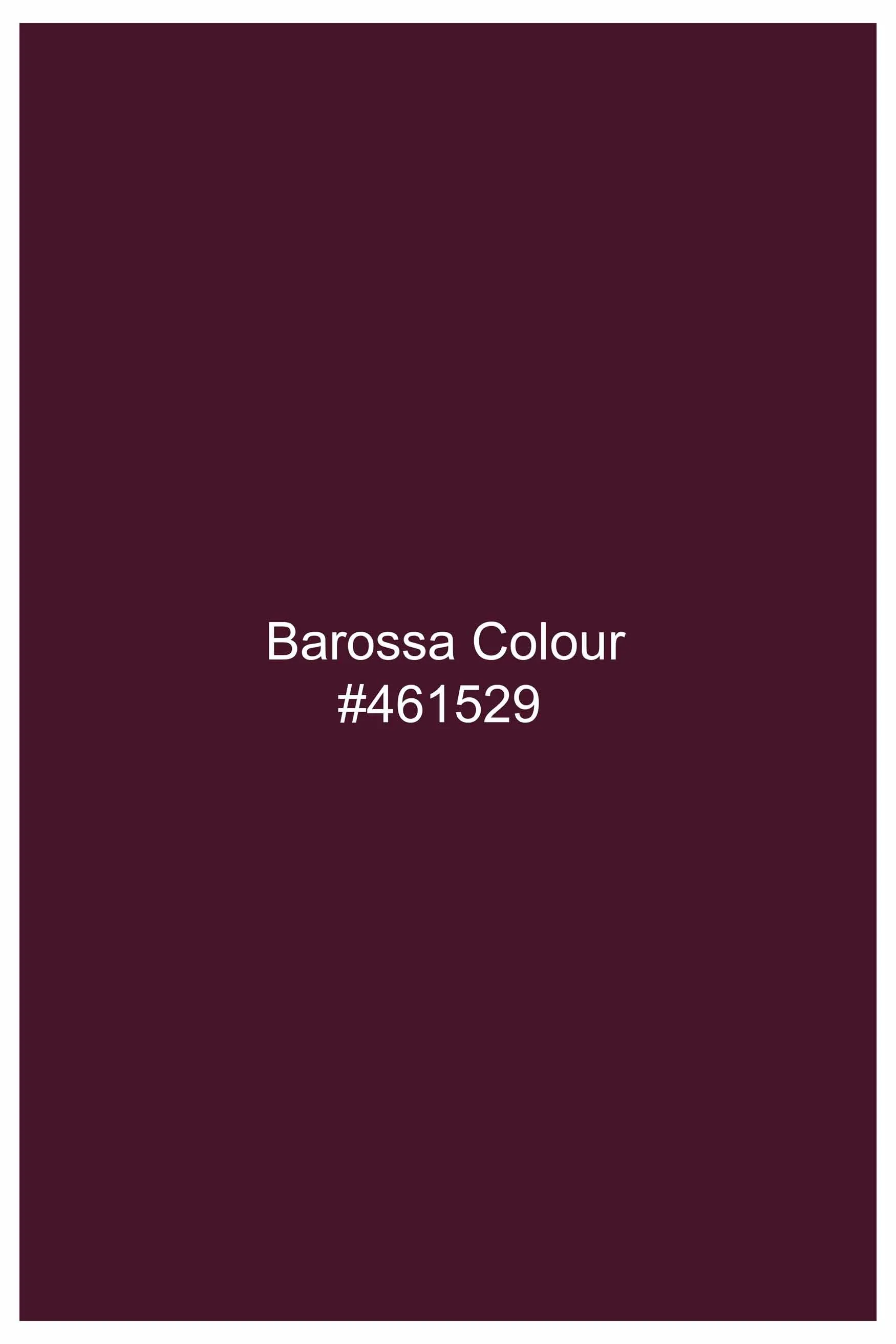 Barossa Maroon Striped Dobby Textured Premium Giza Cotton Shirt