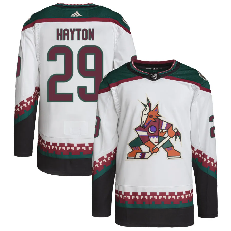 Barrett Hayton Arizona Coyotes adidas Primegreen Authentic Pro Jersey - White