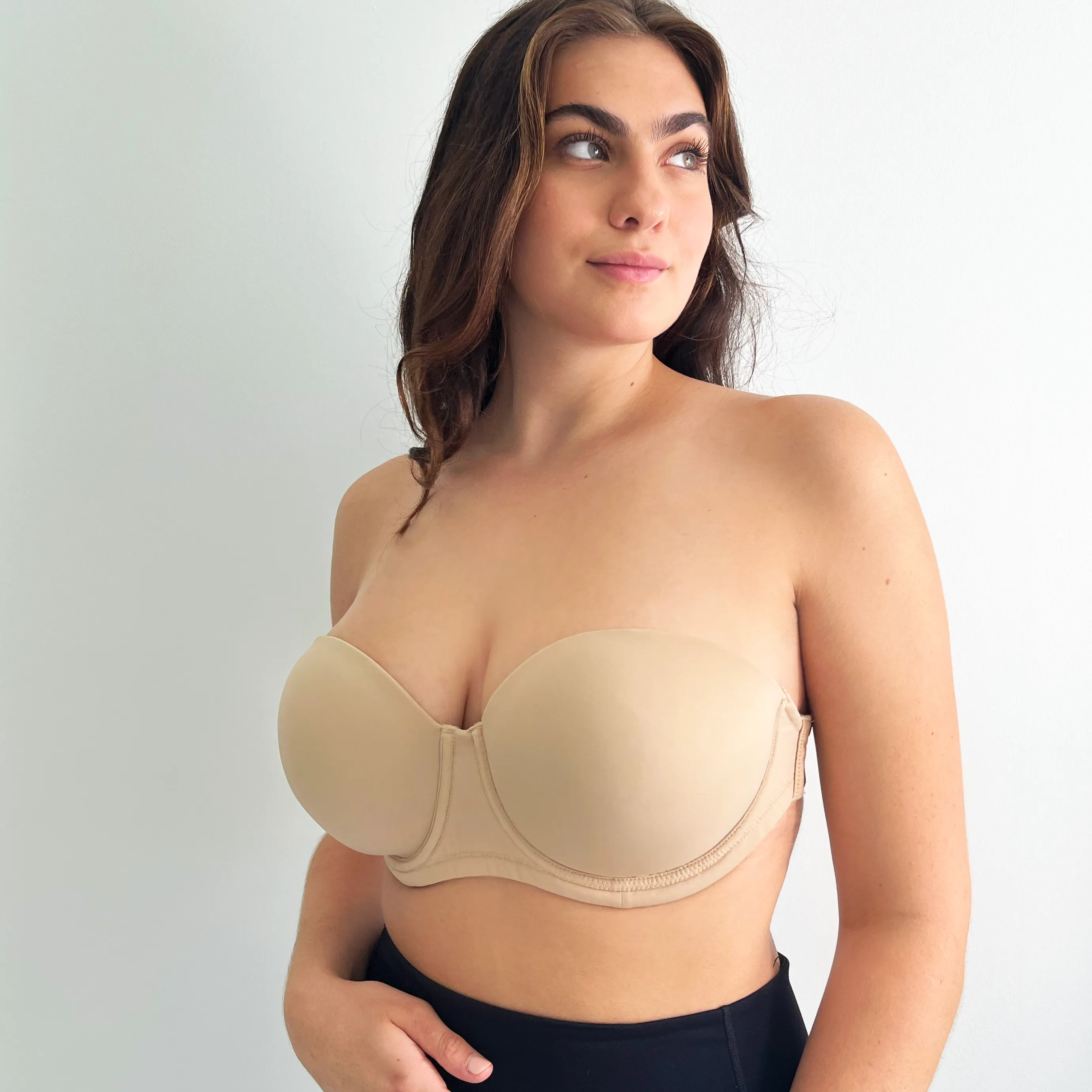 Beige & Clear Customizable Bra Set