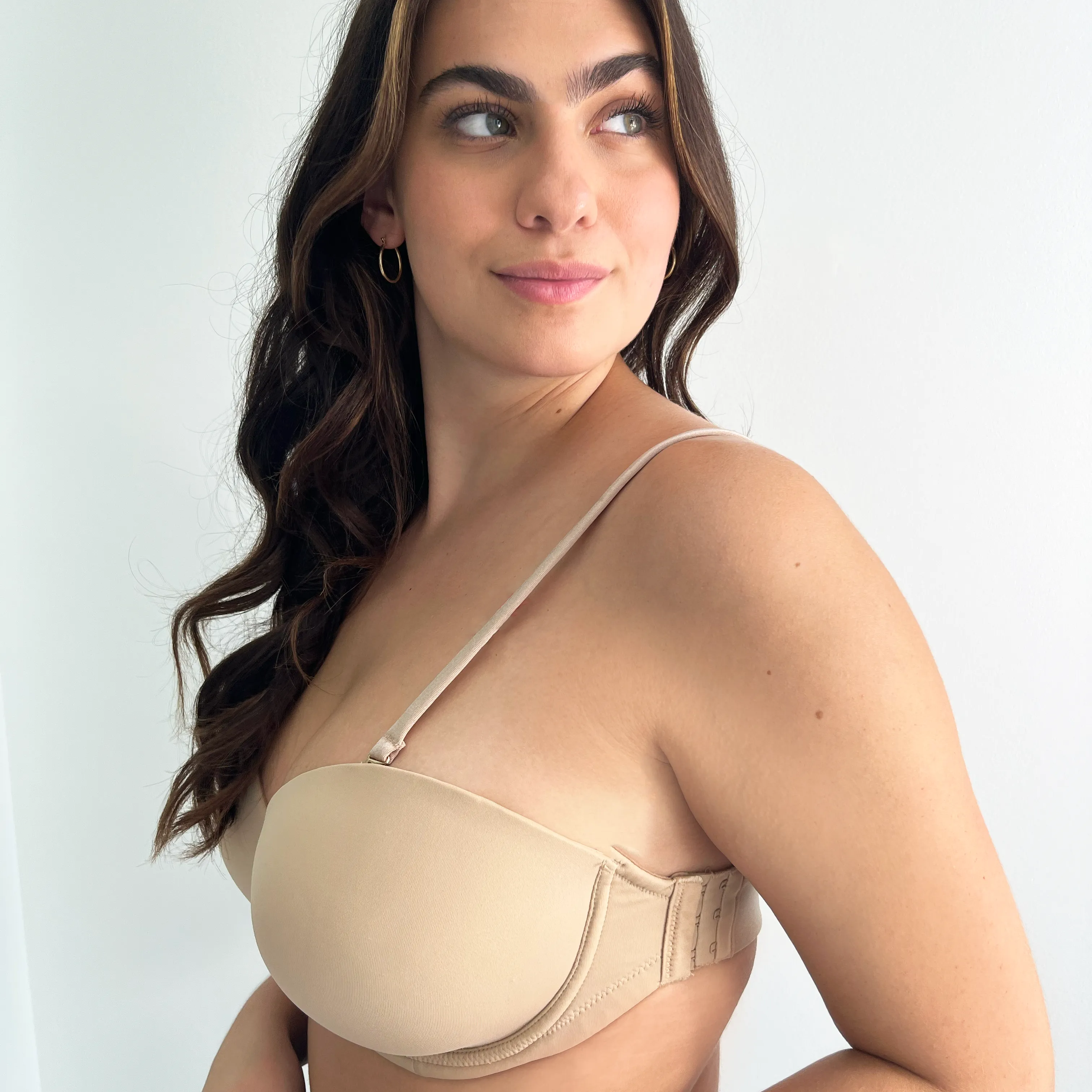 Beige & Clear Customizable Bra Set