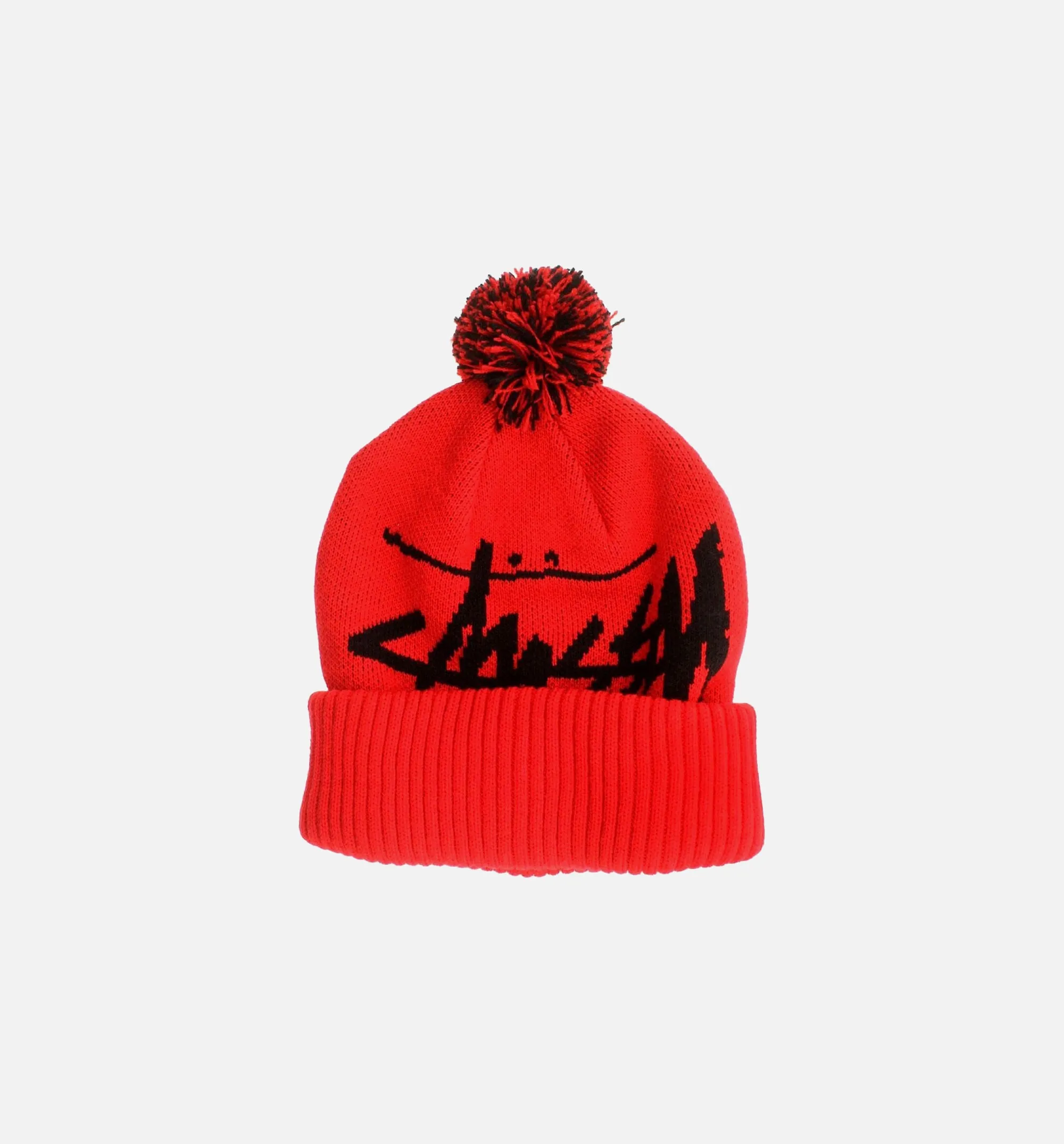 Big Stock Pom Beanie - Red