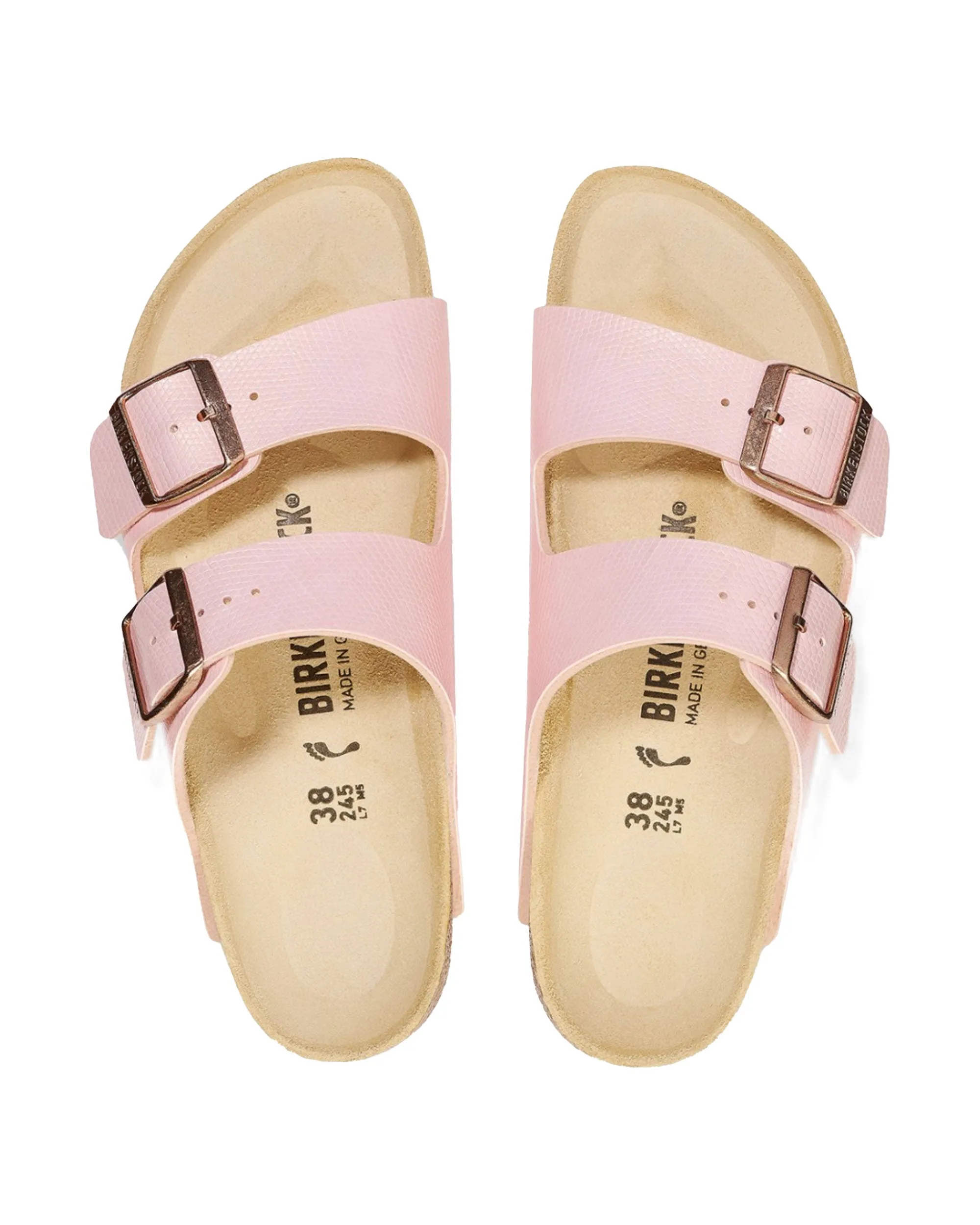 Birkenstock Arizona Shiny Lizard Rosa Calzata Stretta