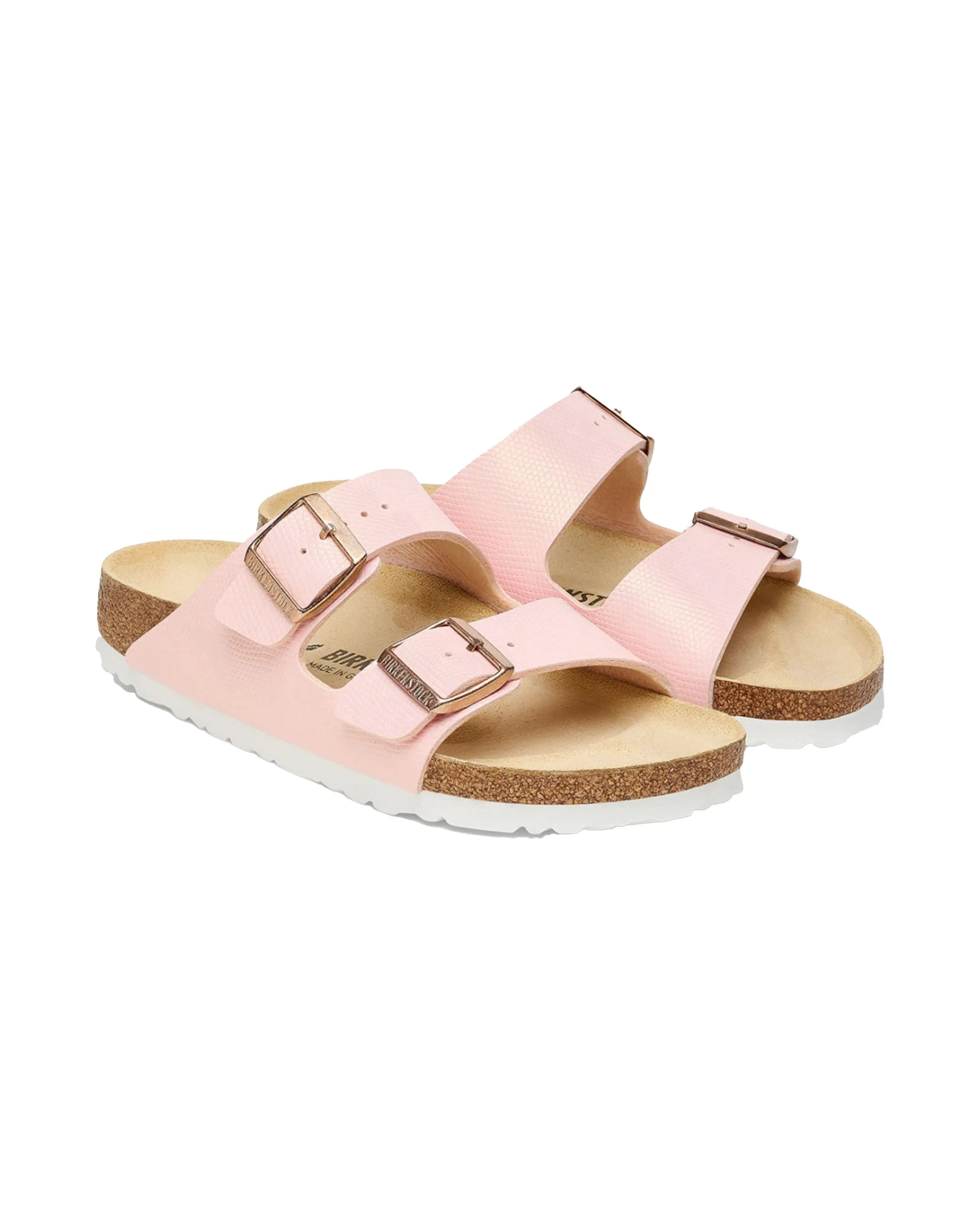 Birkenstock Arizona Shiny Lizard Rosa Calzata Stretta