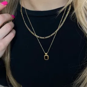 Black Onyx Double Chain Necklace