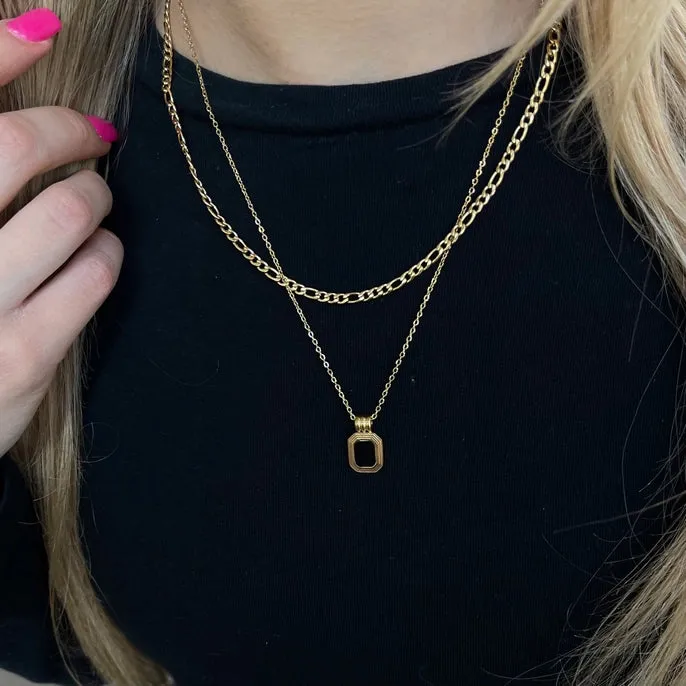 Black Onyx Double Chain Necklace