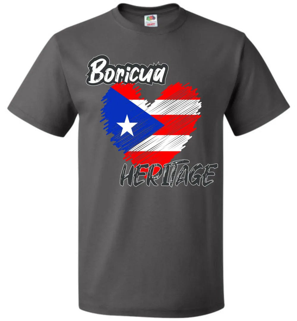 Boricua Heritage Heart Flag (Youth - 6XL) T-Shirt