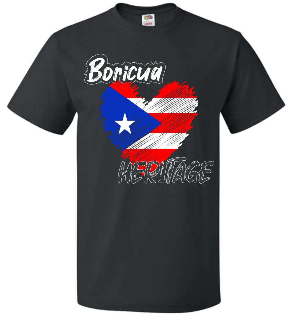 Boricua Heritage Heart Flag (Youth - 6XL) T-Shirt