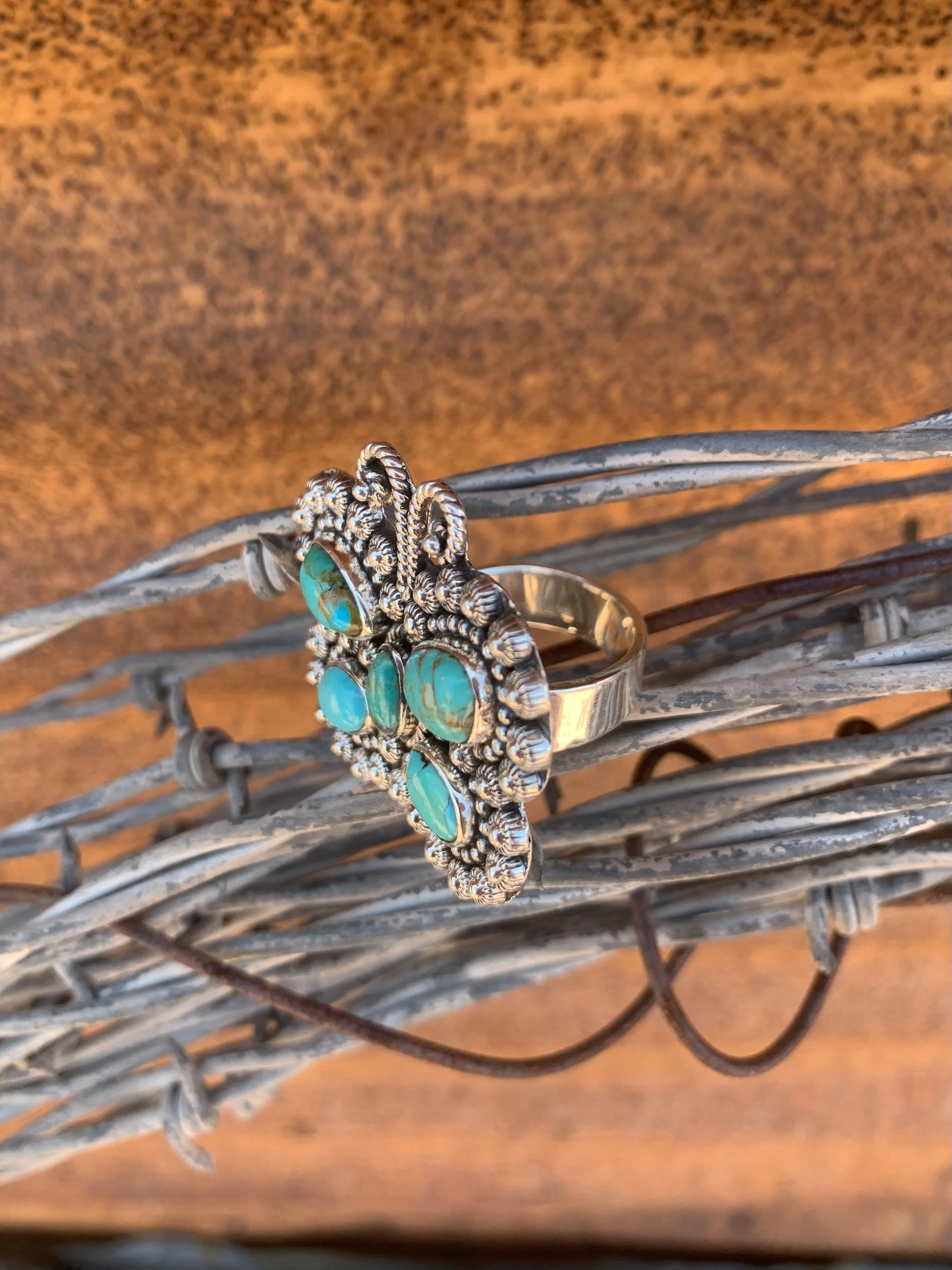 Butterfly of Turquoise Adjustable ring