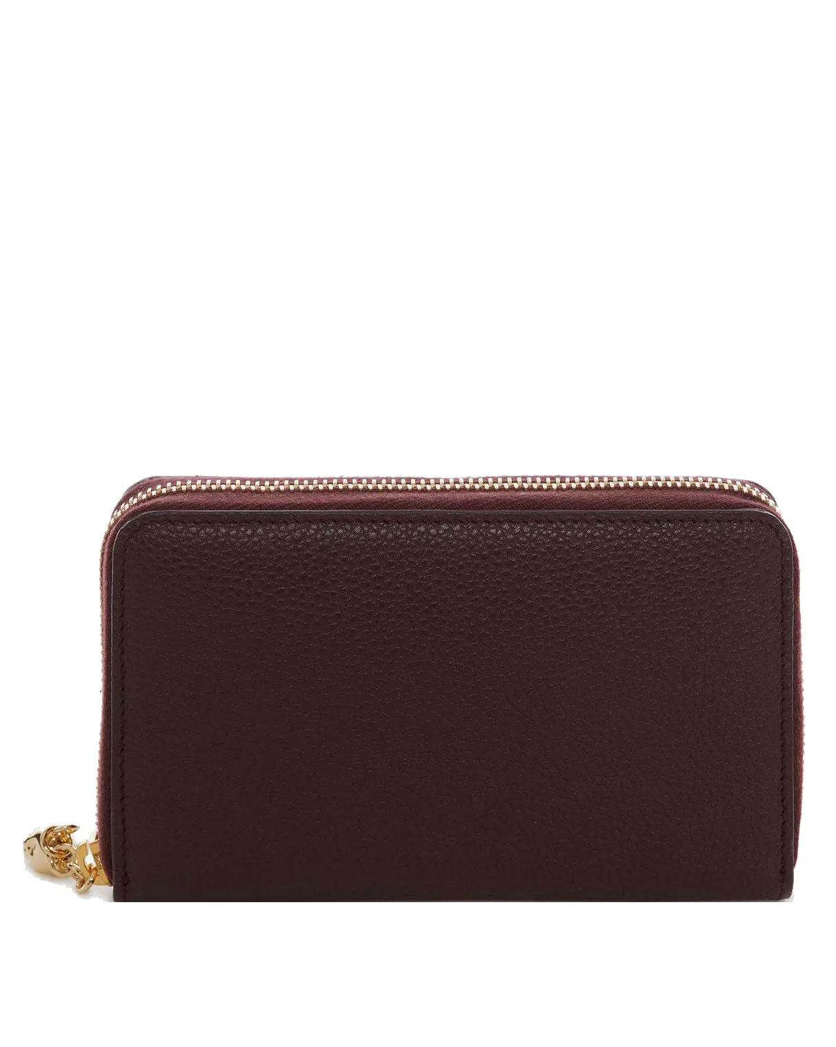 Continental Medium Zip Wallet, Burgundy/Gold