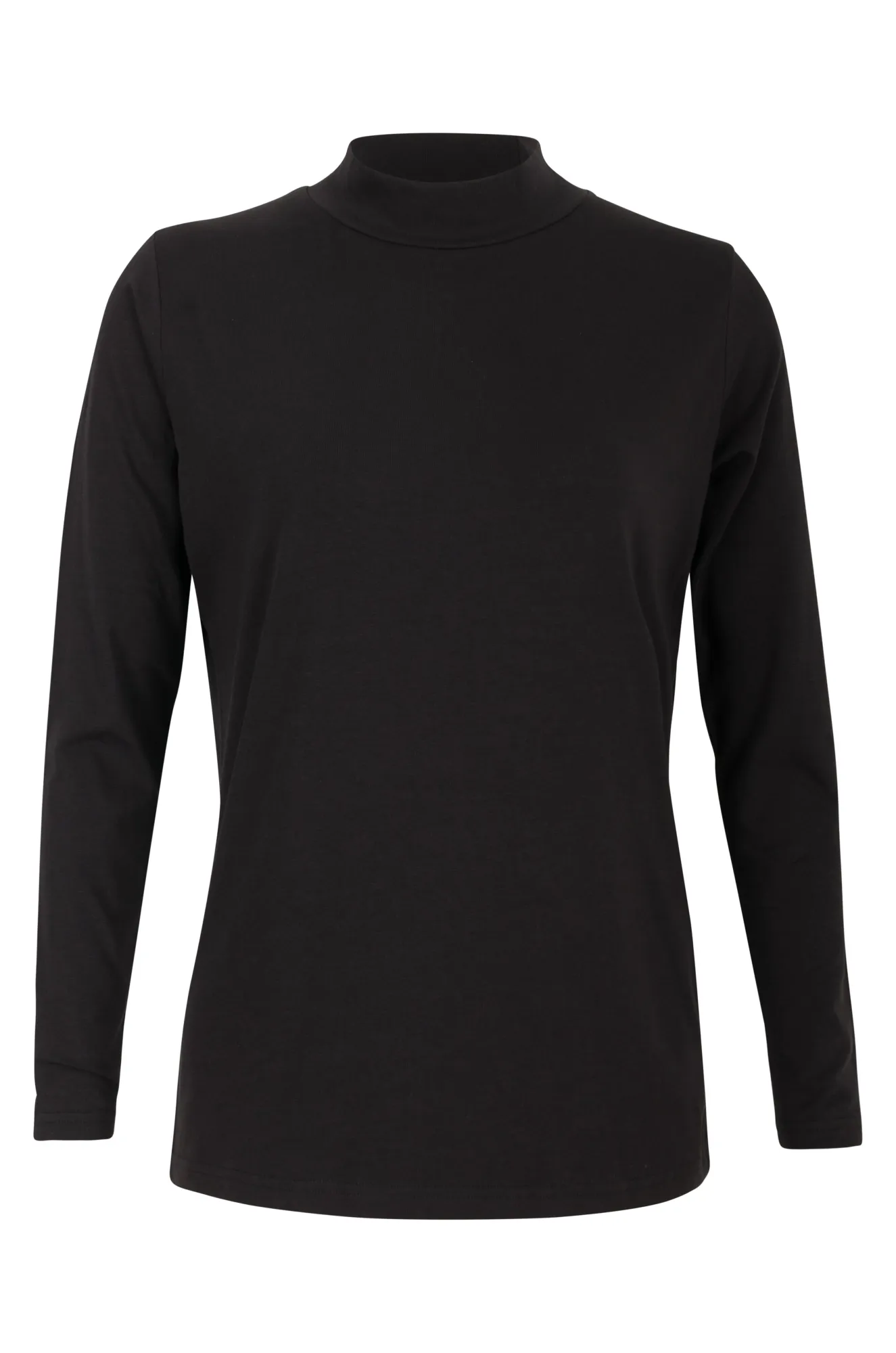 Cotton Elastane Turtle neck Top | Black | 6553ZZ