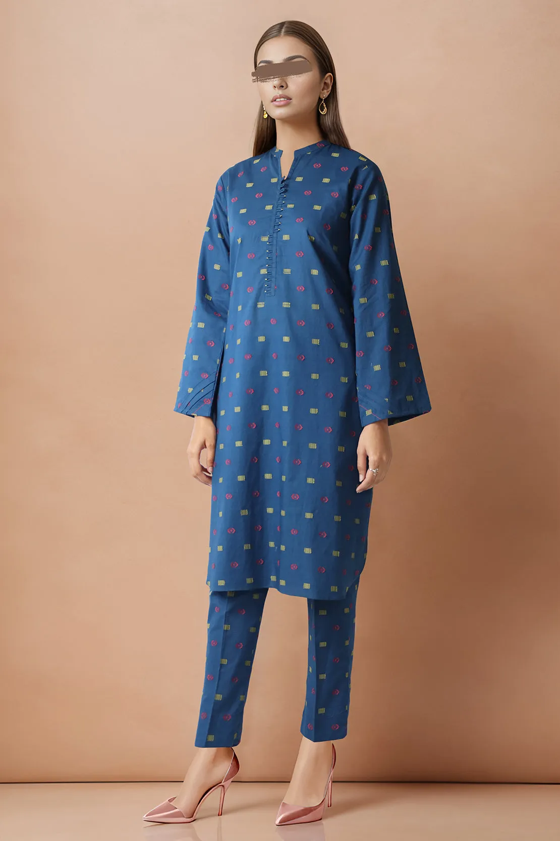 Cotton Jacquard Stitched 2 Piece (Shirt/Trouser)