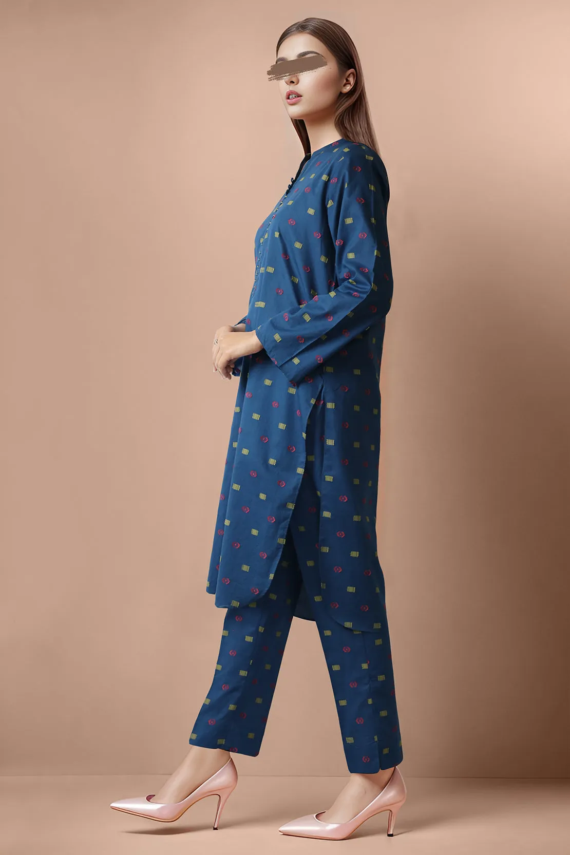 Cotton Jacquard Stitched 2 Piece (Shirt/Trouser)