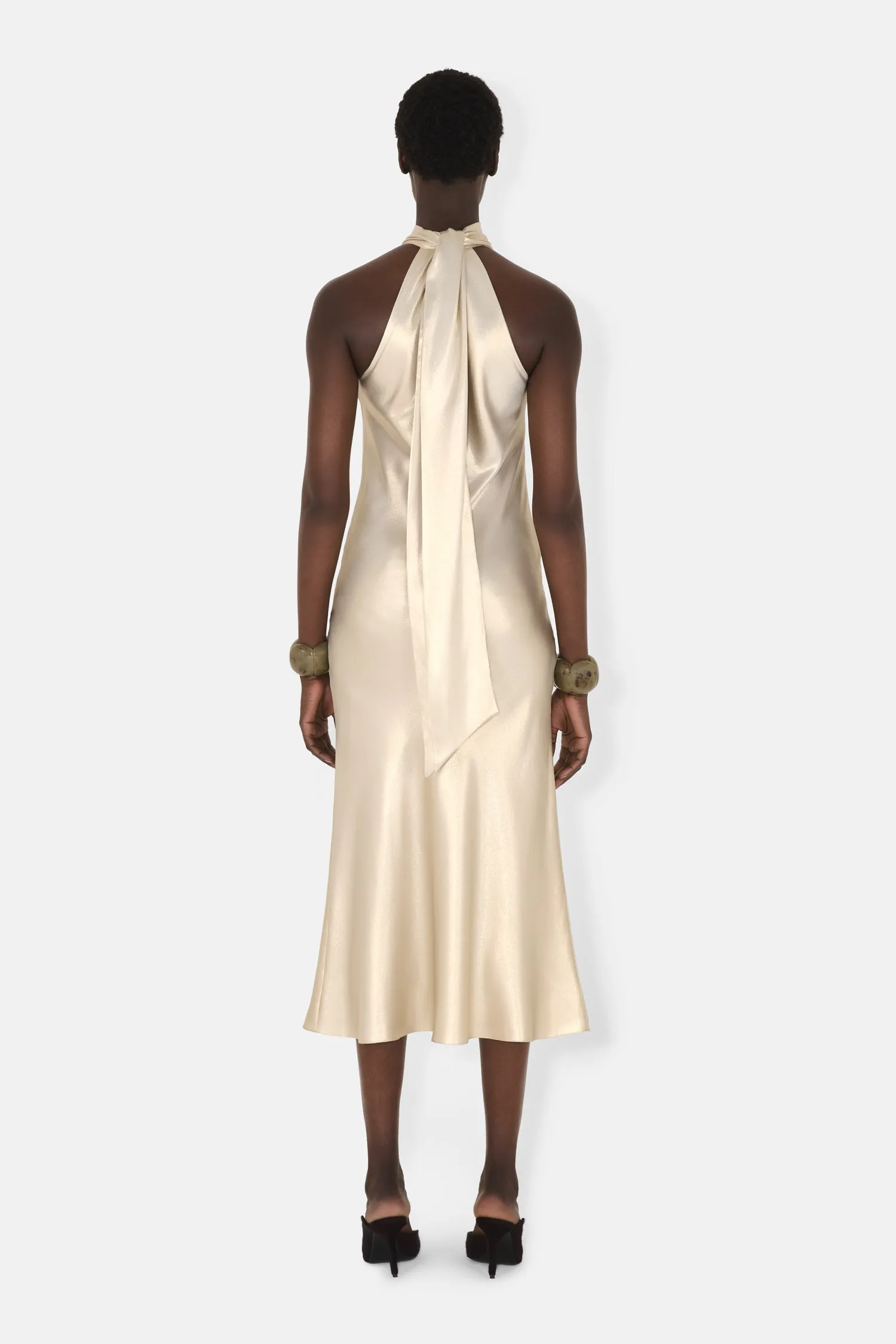 CROPPED SIENNA DRESS - CHAMPAGNE