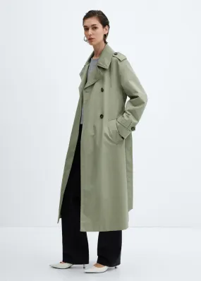 Double-button trench coat