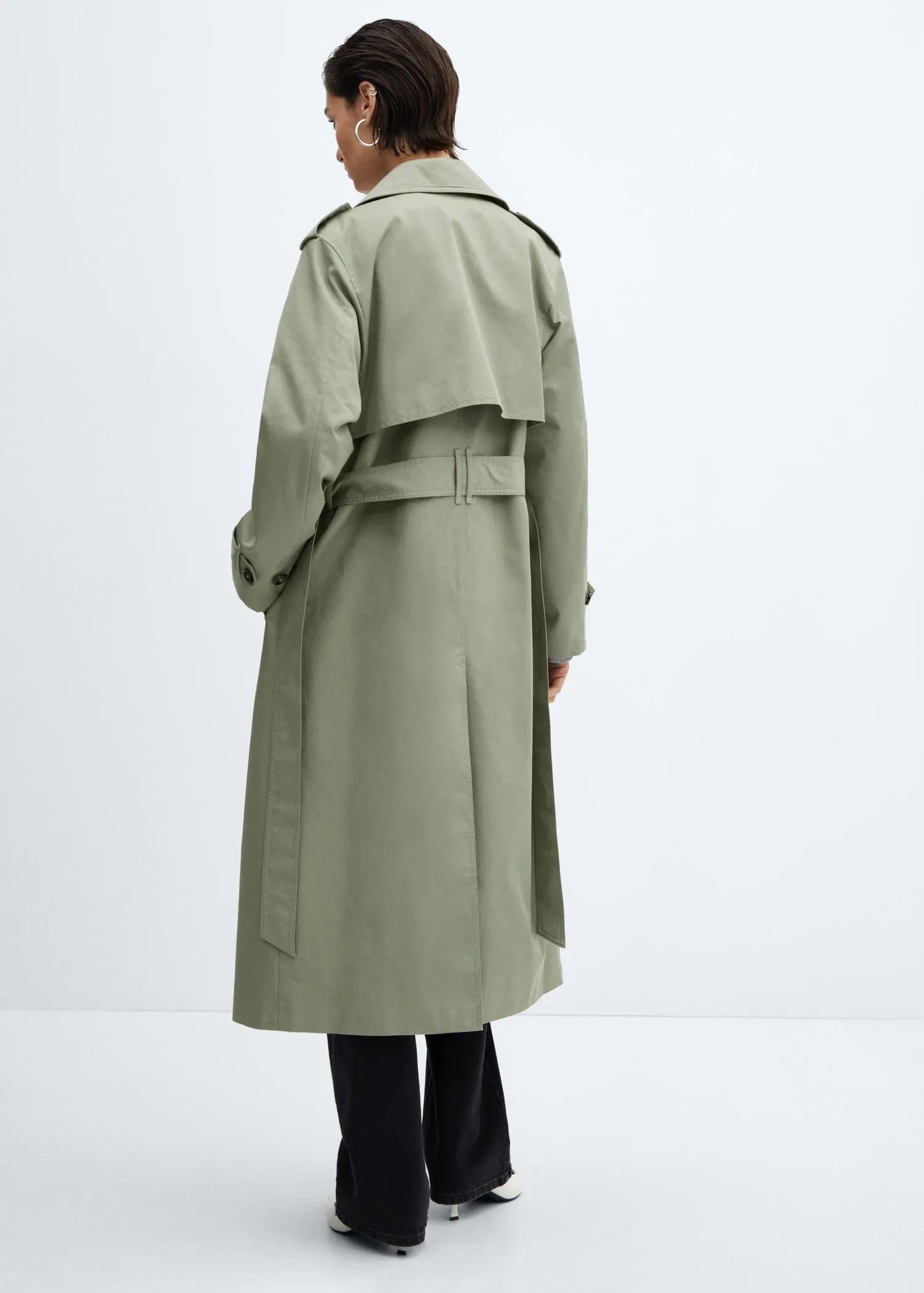 Double-button trench coat