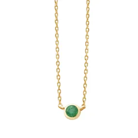 Emerald Station Necklace Bezel Set in 14k Gold