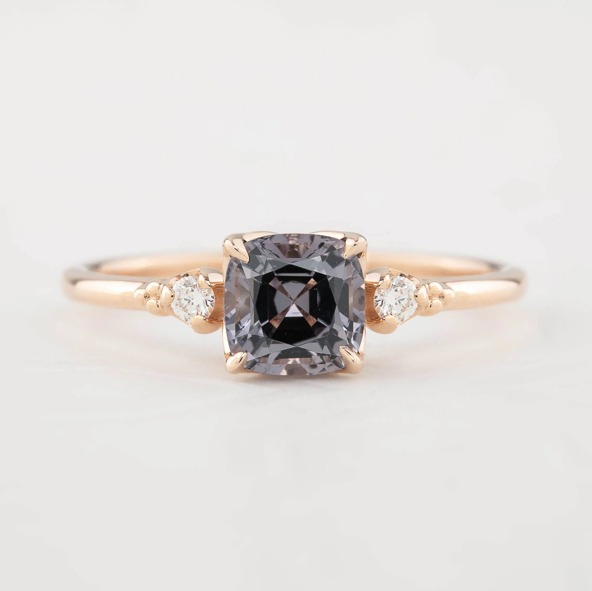 Estel Ring - 1.16ct Cushion Cut Fuchsia Purple Spinel, 14k Rose Gold (One of a kind)