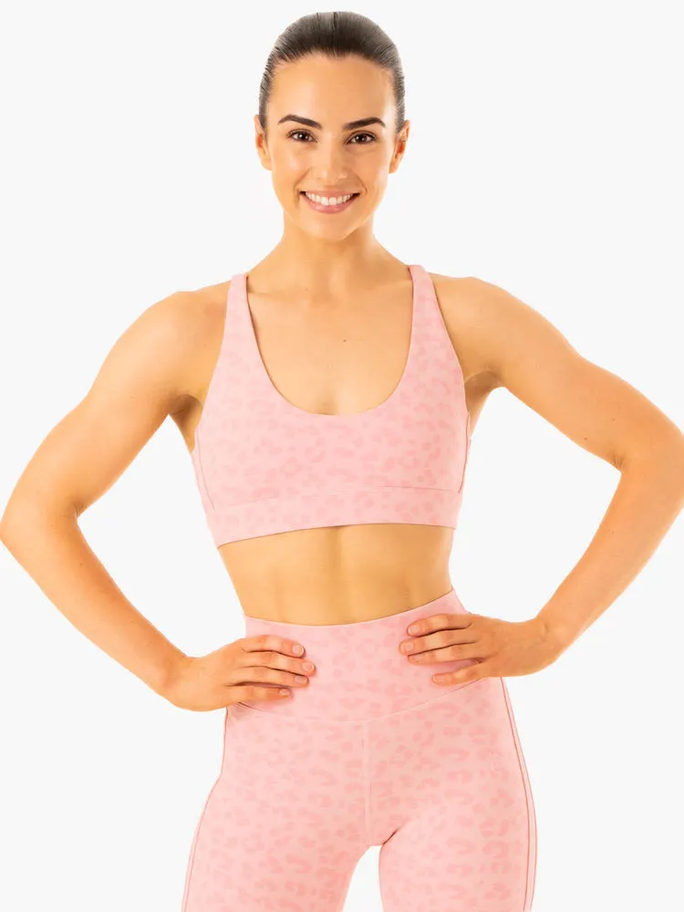 EVOLUTION SPORTS BRA PINK LEOPARD