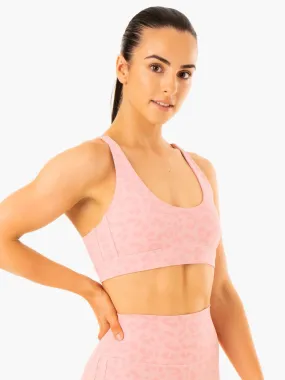 EVOLUTION SPORTS BRA PINK LEOPARD