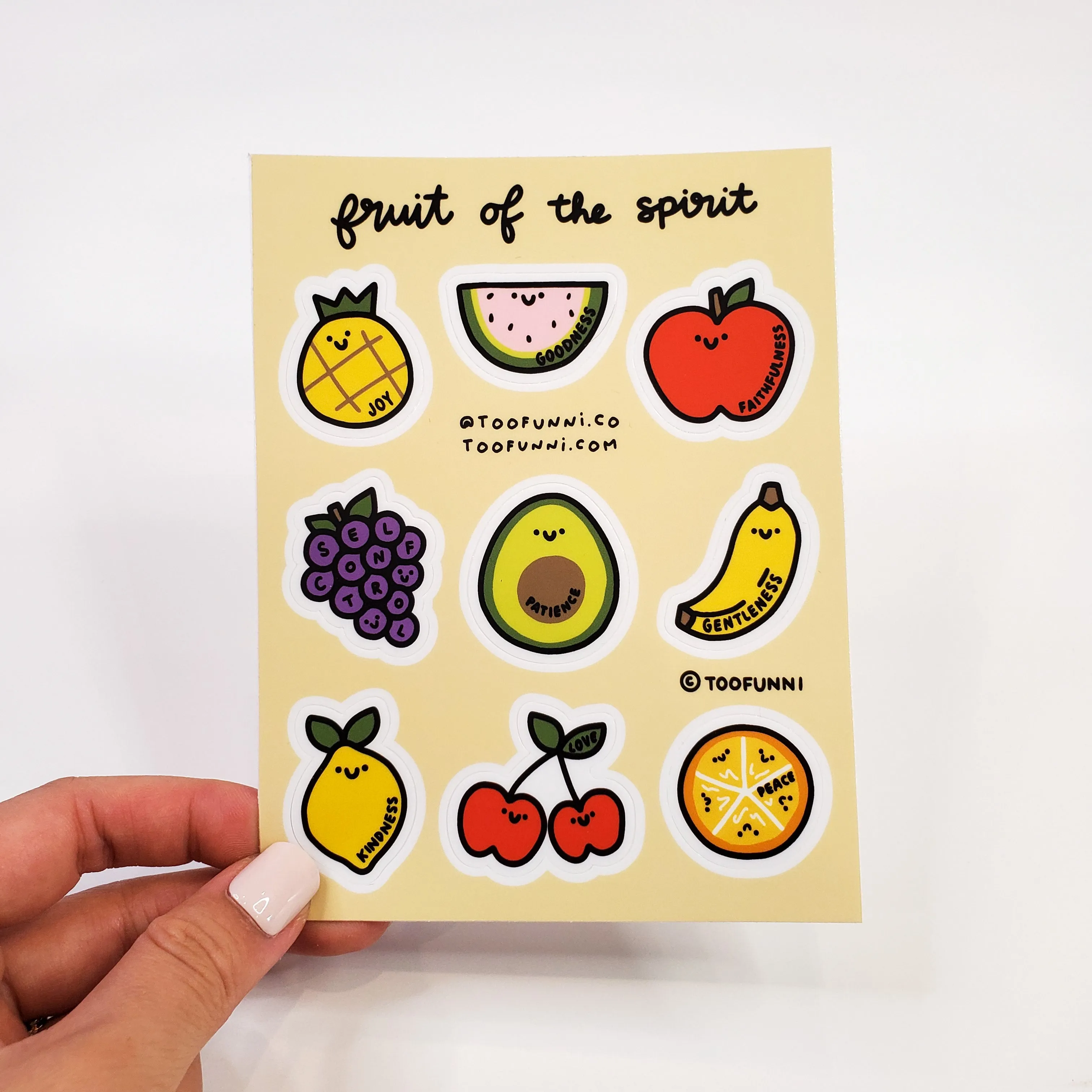 FRUIT OF THE SPIRIT - Vinyl Sticker Sheet