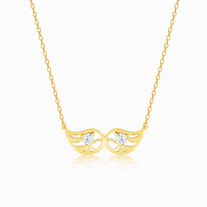 Golden Wings of Love Necklace