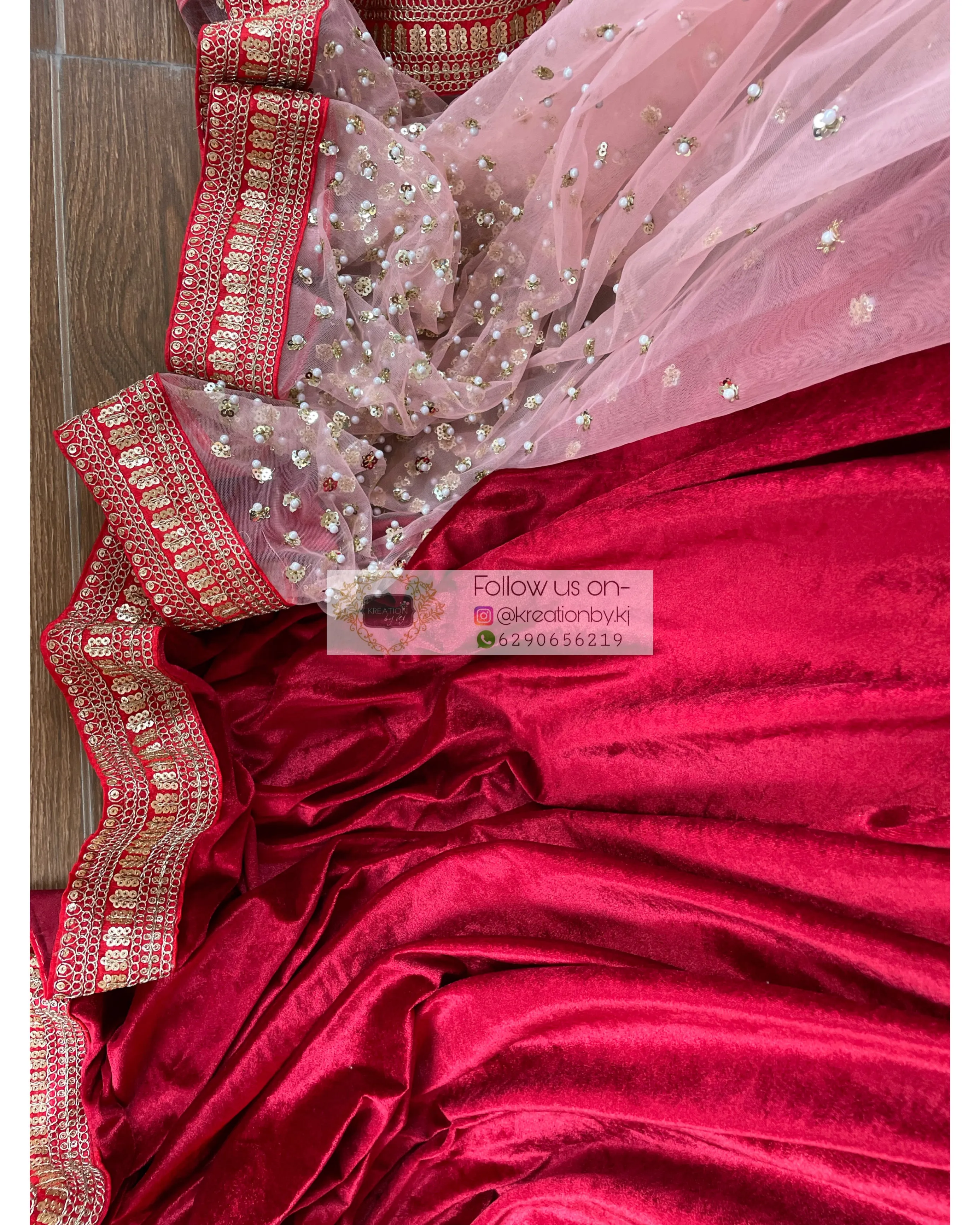 Half Velvet Half Net Maroon Saree