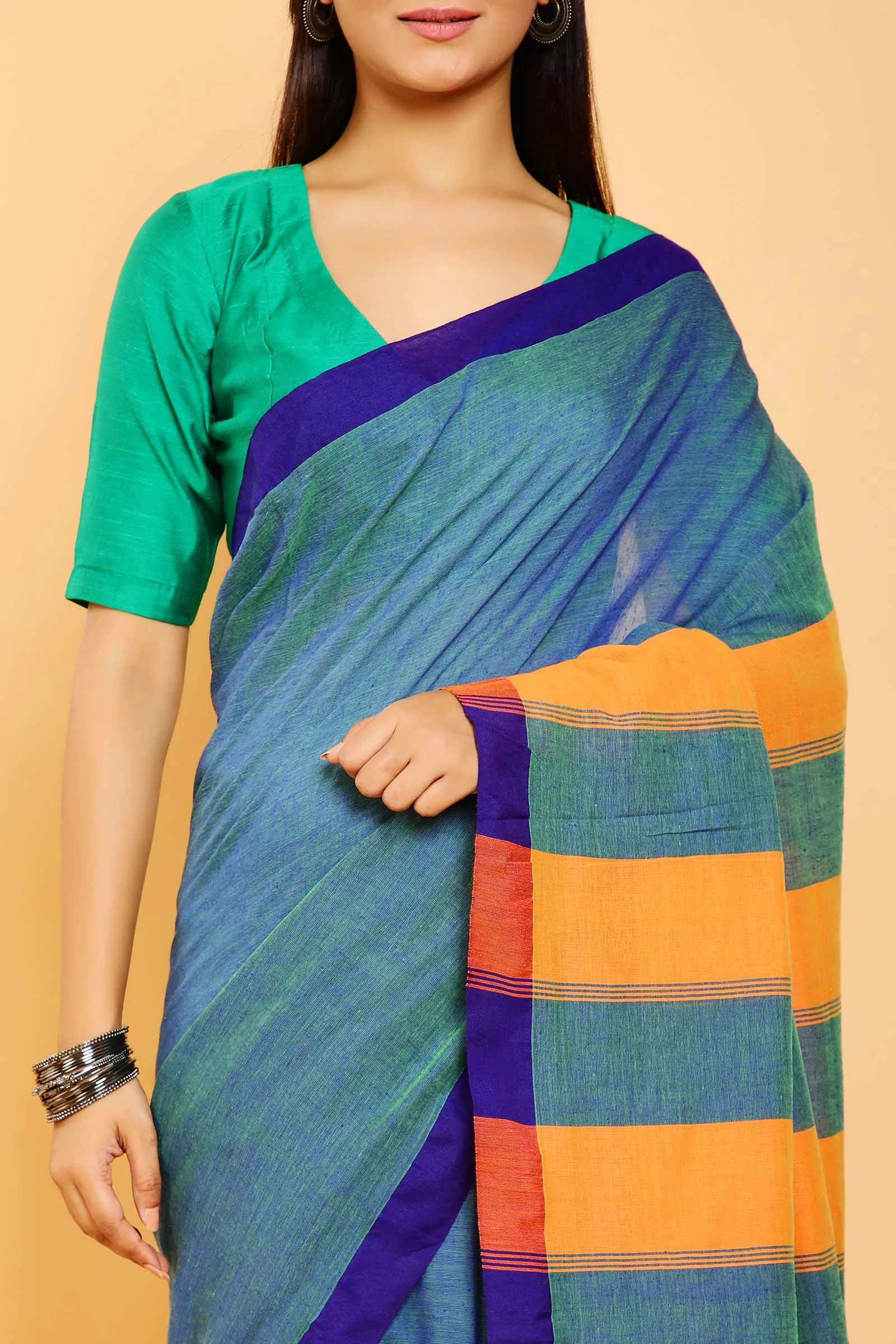 Helena Cotton Loom Woven Saree