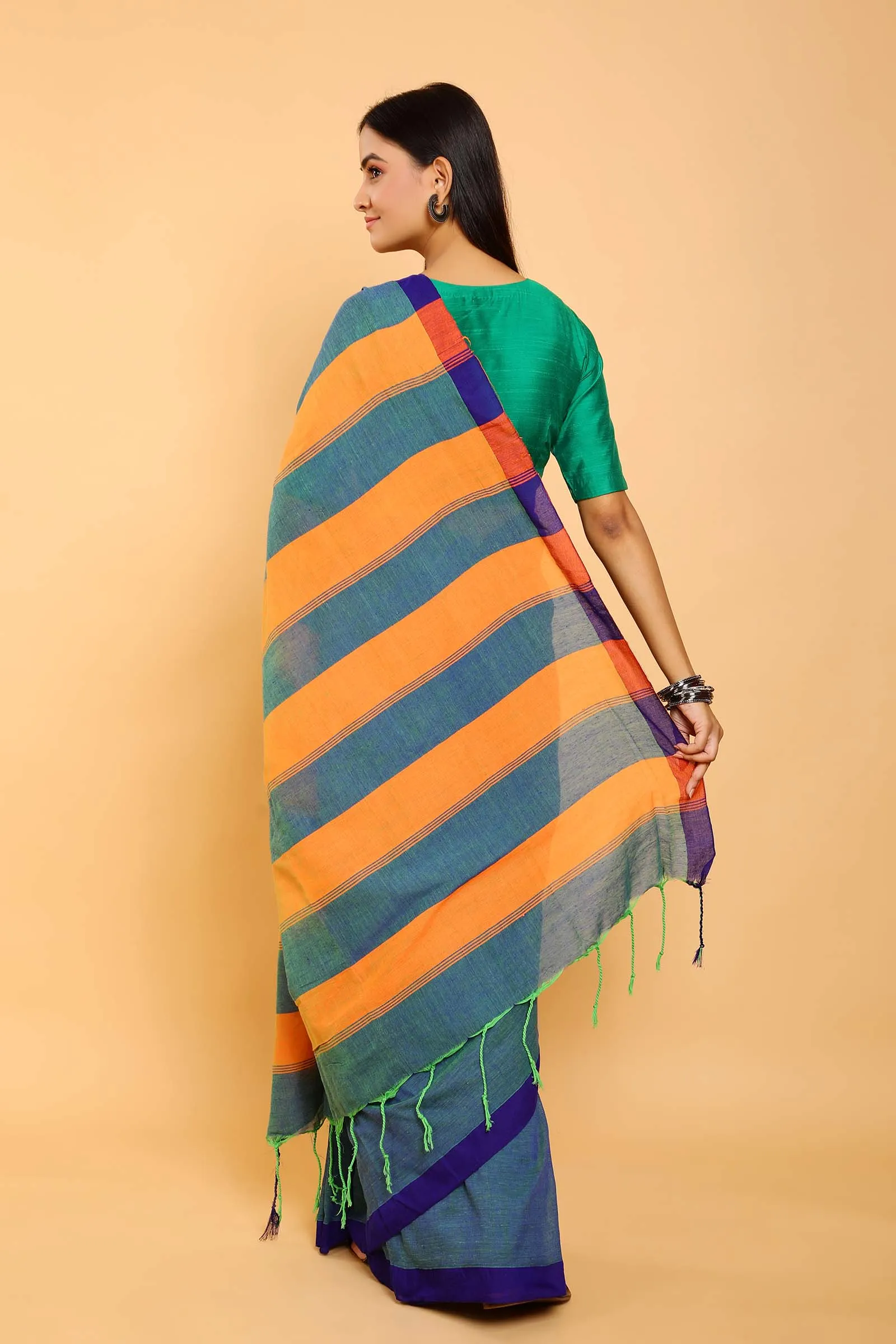 Helena Cotton Loom Woven Saree